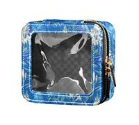 linqin Chic Hyacinth Blue Flowerspristine Hypericum Lavender Cute Travel Makeup Bag Clear Toiletry Bags Cosmetic Organizer Case for Traveling, Chic Hyacinth Blue Flowers, One Size