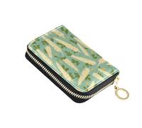 linqin Chic White Radish Compact Zipper Card Holder for Travel Essential RFID Blocking Vegan Leather Anti-Theft On-the-Go