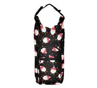 linqin Christmas Cute Gnomes Black Water Bottle Carrier Portable Insulated Bag for Water Bottles Cross Body Water Bottle Holder Fits 20/24/32/40 oz Bottles