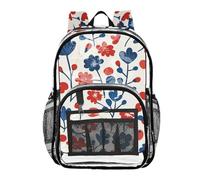 linqin Colorful Flowers Clear Backpack Clear Bookbag for Girls Boys Transparent PVC Bag, Colorful Flowers, 1 Size, colorful flowers, 1 size