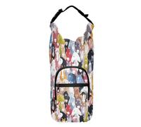linqin Colourful Cartoon Horses Bottle Sling Foldable Drawstring Backpack with Pockets and Water Bottle Holder Water Bottle Belt Holder Fits 20/24/32/40 oz Bottles