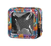 linqin Comics Cartoon Monsters Cute Makeup Bag Clear Travel Toiletry Bag Cosmetic Organizer Case for Travel, Comics Cartoon Monsters, One Size