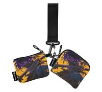 linqin Curious Men Yellow and Black Dual Coin Purse Credit Card Holder Wallet Small Detachable Coin Purse Change Holder with Zipper Pocket for Men Women 2 Packs, Curious Men Yellow and Black, One Size