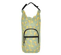 linqin Cute Giraffe Animal Yellow Bottle Carrier Bag Foldable Water Bottle Carrier for Walking Backpack Water Bottle Holder Fits 20/24/32/40 oz Bottles