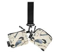 linqin Cute Little Birds Women's Wallets Card Cases Cute Fashion Business Card Holder with Wristle Strap for Ladies Girls 2 Packs, Cute Little Birds, One Size