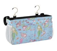 linqin Cute Mermaids Bedside Caddy Bed Organizer Hanging Storage Bag for Magazine Holders