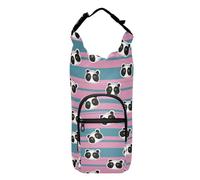 linqin Cute Panda Striped Peach Blue Bottle Carrier Versatile Water Carrier for Walking Waterbottle Holder Fits 20/24/32/40 oz Bottles