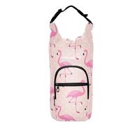 linqin Cute Peach Flamingo Water Bottle with Carrier Bag Portable Water Bottle Carrying Bag Cross Body Water Bottle Holder Fits 20/24/32/40 oz Bottles
