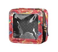 linqin Cute Snapper Fishes Red Clear Makeup Bag Waterproof Travel Toiletry Bag Cosmetic Bag for Traveling, Cute Snapper Fishes Red, One Size