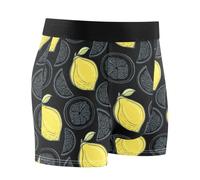 linqin Cute Yellow Lemons Boxer Brief Breathable Breathable Bamboo Underwear Men Boxer Athletic Underwear, Cute Yellow Lemons, M