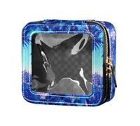 linqin Dark Purple Towns and Trees Clear Mini Makeup Bag Leather Toiletry Bag Small Cosmetic Bag for Purse for Traveling, Dark Purple Towns and Trees, 1 size, Dark Purple Towns and Trees, 1 size