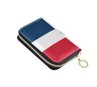 linqin Dominican Republic Flag Slim Small Wallet for On-the-Go Multi-Functional Vegan Leather 9 Card Slots Daily Use