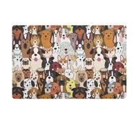 linqin Doodle Dogs Colorful Dustproof Floor Mat 32x20in Non-Slip Rubber Backing Doormats Entrance Mat Ultra Thin Dog Doormat for Muddy Shoes & Paws