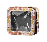 linqin Exotic Fruits Cute Travel Makeup Bag Clear Travel Bags for Toiletries Leather Organizer Bags for Traveling, Exotic Fruits, One Size