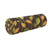 linqin Extra Dense Memory Foam Round Pillow with Removable Cover Ergonomically Designed Back, Spine Relief, Sprouting Leafs Striped