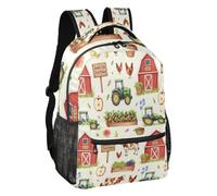 linqin Farm Barn Tractors Lightweight Daypack S, Farm Barn Tractors, S, Backpack | Polyester Twill Fabric, Pressure Relief Straps, Outdoor Hiking, Teenagers 7-18 Years Old