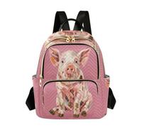 linqin Fashion Backpack with Multi Zipper Pocket, Piglet Sitting, M, Fashion Backpack | Soft Touch Surface, Daily Life, Piglet Sitting