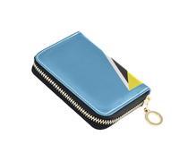 linqin Flag Saint Lucia Palm-Sized Small Wallet for On-the-Go Multi-Functional Vegan Leather 9 Card Slots On-the-Go