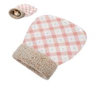 linqin fluffier Tunnel Hideaway Winter White Pink Checkerboards Cave Cat Bag Bed for Puppy Dog Cats Soft durables Self Heating