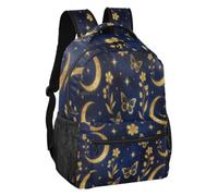 linqin Gold Moon Night Adjustable Strap School Backpack S, Gold Moon Night, M, Backpack