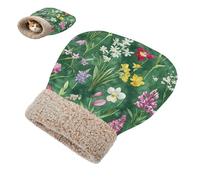 linqin Hideaway Pet Snuggle Sack Winter Spring Flowers Deep Green Sleeping Bag Covered Cat Bed for Cats and Small Dog Comfortable Cozy Wrap Semienclosed