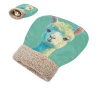 linqin Hideway for cute's Winter Little Llama Forests Green Cat Cave Bed Sleeping Bag for Indoor Cats or Small Dogs Comfortable Cozy Semienclosed