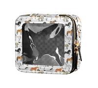 linqin Horse Clear Makeup Bag Small Travel Toiletry Bag Cosmetic Bag with Zipper for Women, Horse, One Size