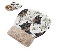 linqin Kitten's Hideaways Cold Weather Cute German Shepherd Dogs Cave Bed Bag for Cat for Indoor Pets durables Comfortable Self Warm