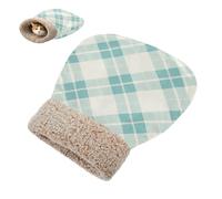 linqin Kitten's Hideaways Winter Mint Buffalo Plaid Check Cat Sleeping Bags Cave for Indoor Cats or Small Dogs durables Self Heating