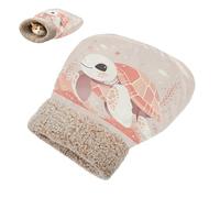 linqin Kitten's Hideaways Winter Sweet White and Pink Turtle Bed Bag for Cat for Indoor Cats Cozy durables Semienclosed