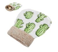 linqin Kittens' Sack Cold Weather Cute Green Cactus Cat Sleeping Bag for Indoor Cats for Small Dogs Soft & Safe Self-Warming