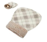 linqin Kittens' Snuggle Sack Cold Weather Grey Check Cat Sleeping Bags Cave for Cats Comfortable Cozy Self-Warming