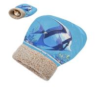 linqin Kittens' Snuggle Sack Winter Fish Medium Purple Cat Cave Bed Sleeping Bag for Cats Puppy Comfortable Washable