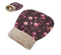 linqin Kittens Tunnel Pet Hideaway Winter Pink Little Flowers Cat Sleeping Bag Bed Cave for Indoor Cats for Small Dogs Comfortable Semienclosed