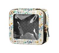linqin Light Watercolor Leaves Clear Makeup Bags Travel Toiletry Bags Small Flying Handbag Cosmetic Bag, Bright Watercolor Leaves, 1 Size, Bright watercolour leaves, 1 size