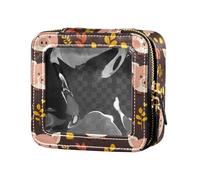 linqin Little Pig Faces Clear Travel Makeup Bag Waterproof Travel Toiletry Bag Nail Polish Organizer Bag for Women