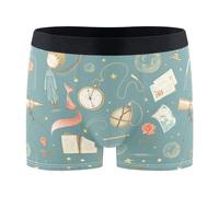 linqin Little Prince Green Breathable Boxer Brief Comfortable Bamboo Underwear Men Underwear, Little Prince Green, L