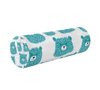 linqin Memory Foam Cervical Neck Pillow with Removable Cover Ergonomically Designed Back, Spine Relief, Cute Green Bears Head