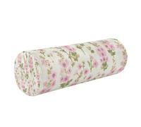 linqin Memory Foam Neck Pillow with Removable Washable Cover Ergonomically Designed Back, Spine Relief, Hot Blush Delphinium Flowers