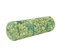 linqin Memory Foam Roll Pillow Cylinder Bolsters with Removable Cover Ergonomically Designed for Head, Back, and Legs, Green Little Cactus Spring