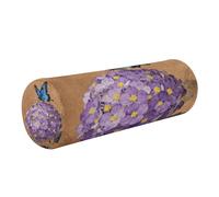 linqin Memory Foam Roll Pillow Cylinder Bolsters with Removable Washable Cover Ergonomically Designed for Head, Back, and Legs, Blue Butterfly on Purple HydrangeaOneSize