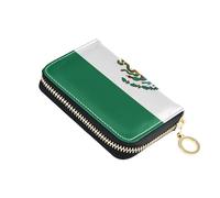 linqin Mexico Flag Palm-Sized Mini Card Wallet for Travel Essential Multi-Functional Vegan Leather Anti-Theft On-the-Go