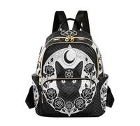linqin Mini Backpack Purse with Adjustable Strap, Moon Circle Cat Rose, S, Fashion Backpack