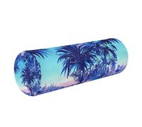 linqin Neck Roll Pillow with Washable Cover for Bed Sleeping, Relieve Pain, Dark Purple Towns and Trees