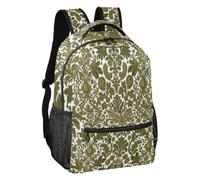 linqin Olive Green Wild Blossom Adjustable Strap Casual Backpack S, Olive Green Wild Blossom, S, Backpack