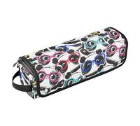 linqin Panda Glasses Hot Hair Tools Travel Bag with Heat Resistant Mat Large Capacity Hair Tool Organizer for Curling Iron Straightener Flat Hair Dryer Travel Accessory, Panda Glasses, 14.6"x 3.9"