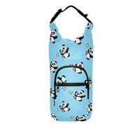linqin Panda Play Soccer Water Bottle Storage Bag Functional Water Bottle Carrying Case Water Bottle Carry Bag for Hiking Fits 20/24/32/40 oz Bottles