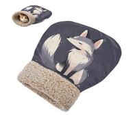 linqin Pet Calming Nest Cold Weather Beauty Fox Cat Sleep Bag Bed for Cats Soft Self-Warming