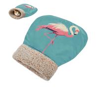 linqin Pet Snuggle Sack for Cute Cold Weather Pink Flamingo Dark Slate Blue Cat Bed Cave Bag for Indoor Cats and Mini Dogs Cozy durables Washable