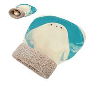 linqin Pet Snuggle Sack Winter Cute Seal Pale Turquoise Sleeping Bag Covered Cat Bed for Cats Puppy Cozy durables Self Heating
